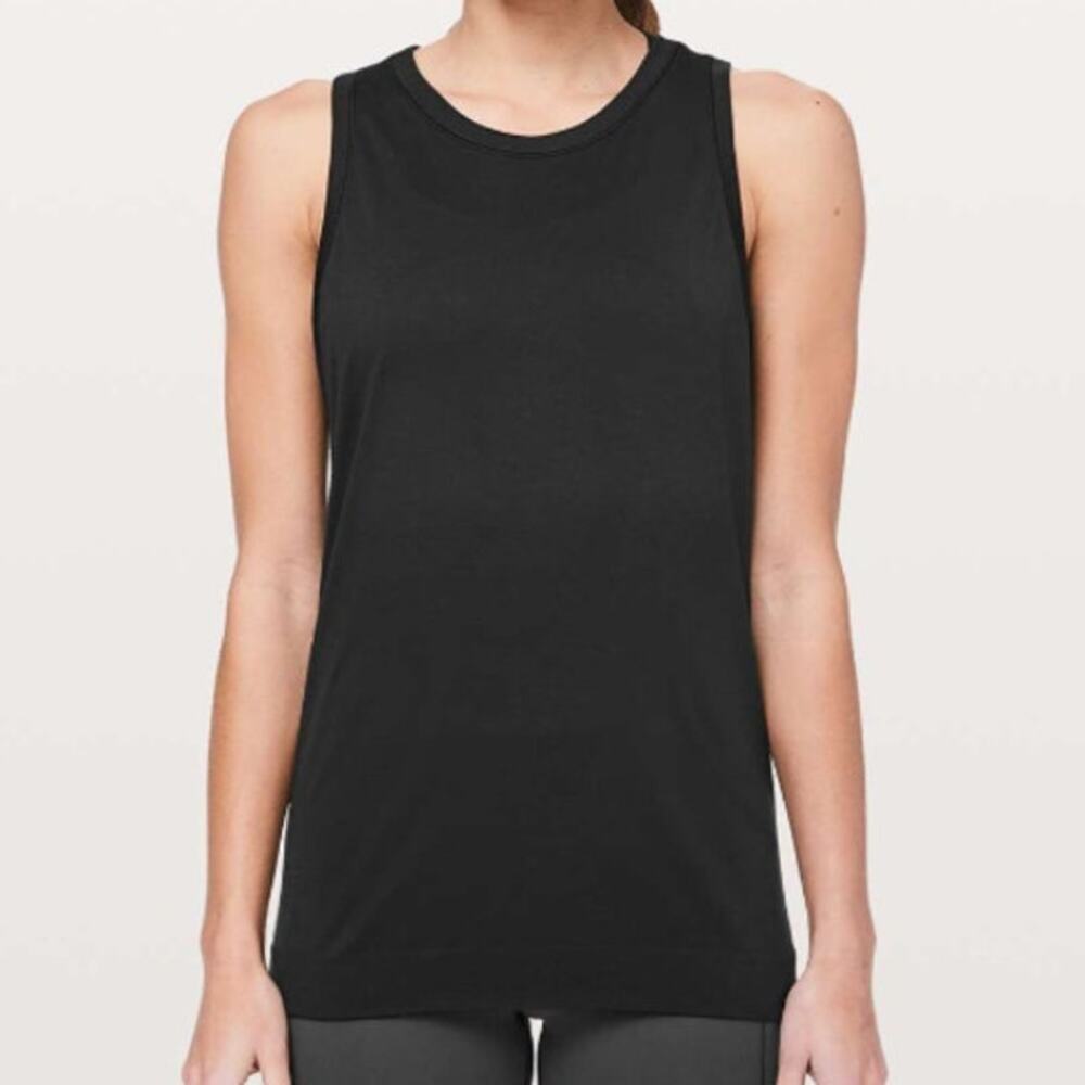 lululemon Swiftly Breeze Relaxed Tank Black Size 4 Loose Fit Workout Gym Running